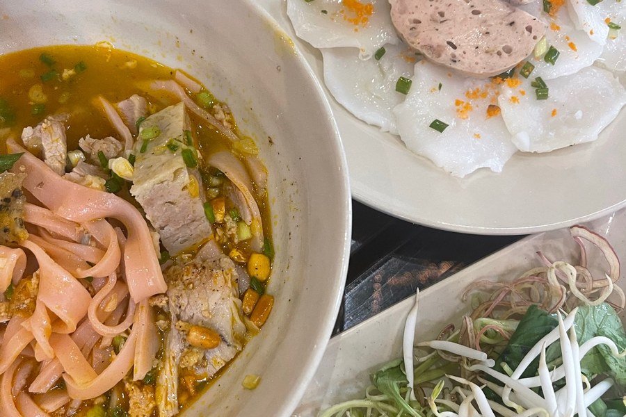 Vietnamese noodle dishes at Nhà Hàng Ngon in Saigon